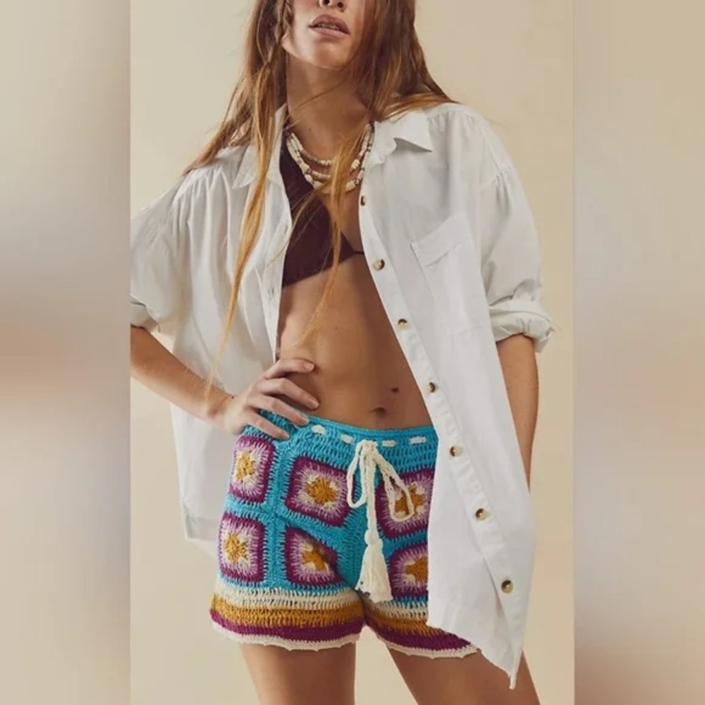 Worn once! Crochet Beach Shorts